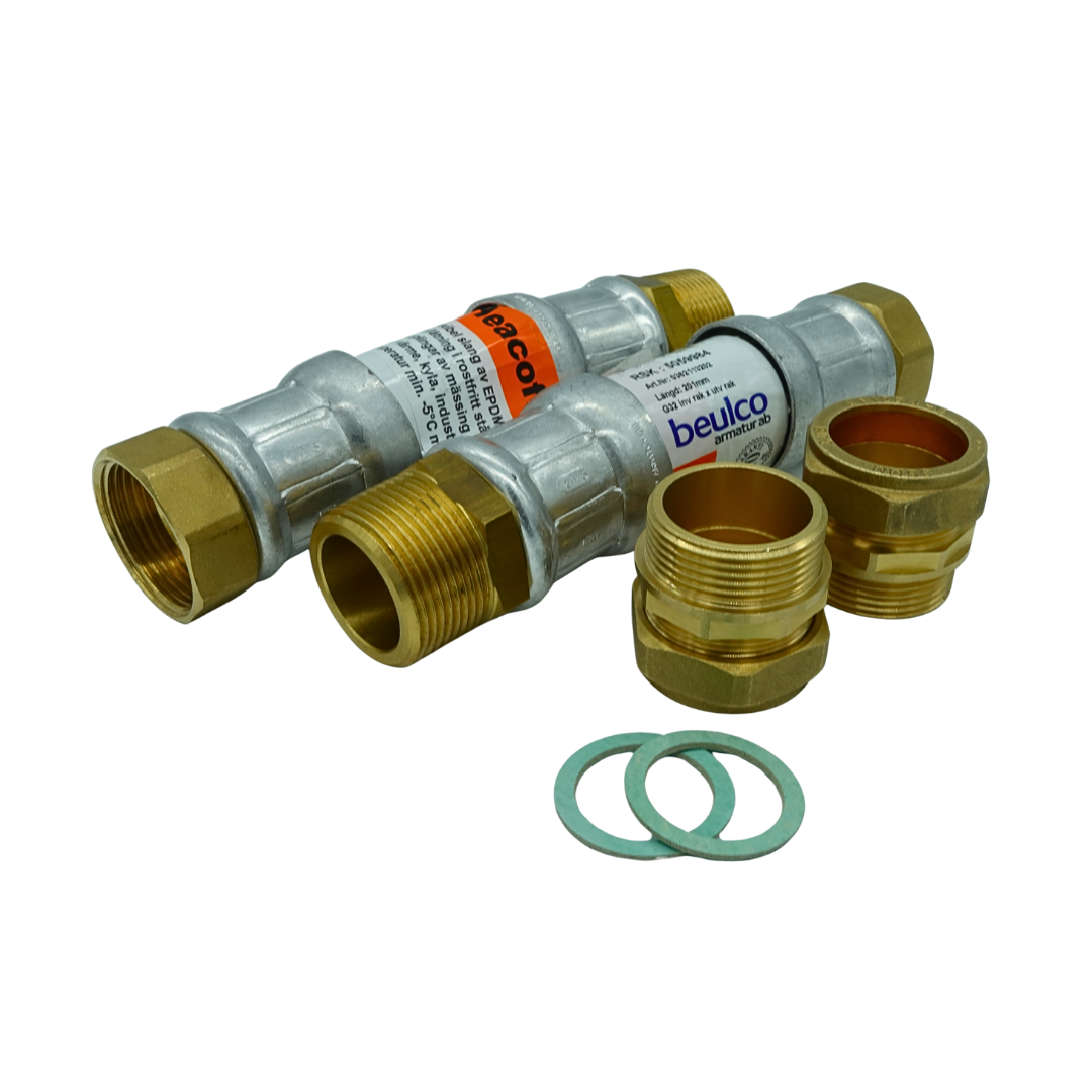 Heacoflex Flexible Hoses 6210 1¼"x1"¼ - Straight Pair for Heat Pump