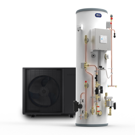 Anthracite Samsung heat pump with Joule Zenith Cylinder